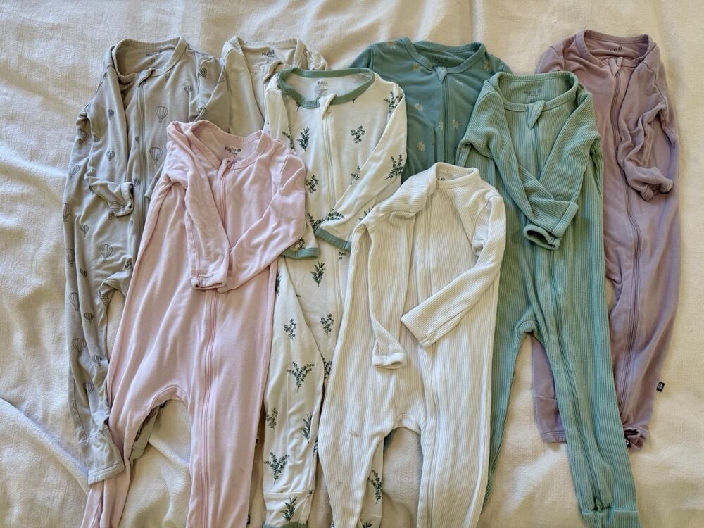 Kyte Baby 2T Sleep Bag Walker Bamboo Toddler Pajamas Lot of 8 Zipper Sleepers
